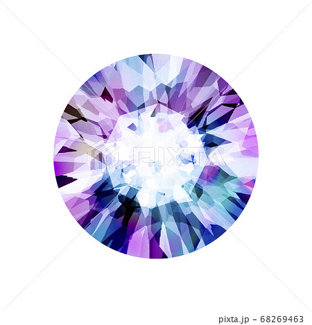 ダイヤモンド 宝石 紫 青 イラストのイラスト素材