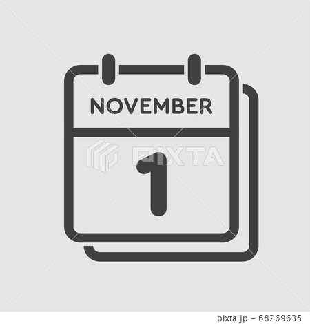 Calendar icon day 1 November, template icon day Calendar icon day 1 November, template icon day 68269635