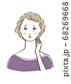 シニア女性 不安表情 68269668