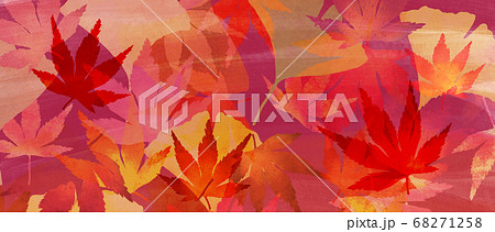 紅葉のある秋のイメージの背景イラストのイラスト素材