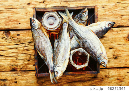 Dried fish and beer Dried fish and beer 68271565
