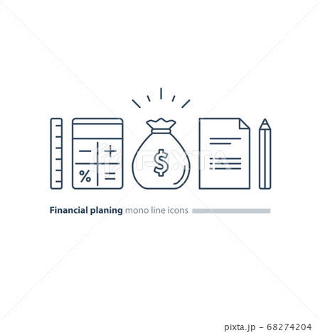 Business plan concept, budget planning 68274204