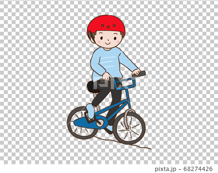 子供が乗っている自転車に