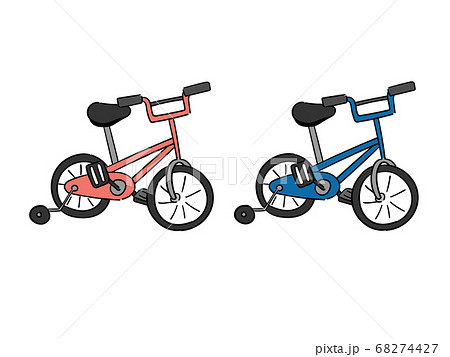 補助輪付きの自転車のイラストのイラスト素材