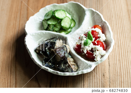 夏野菜のおかず3種盛り 夏野菜のおかず3種盛り 68274830