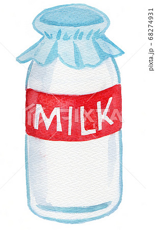 水彩の牛乳瓶 水彩の牛乳瓶 68274931