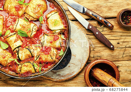 Zucchini rolls with cheese Zucchini rolls with cheese 68275844