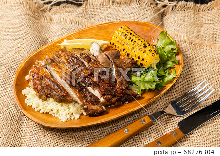 ジャマイカ料理 ジャークチキン Jamaican Food Jerk Chicken の写真素材