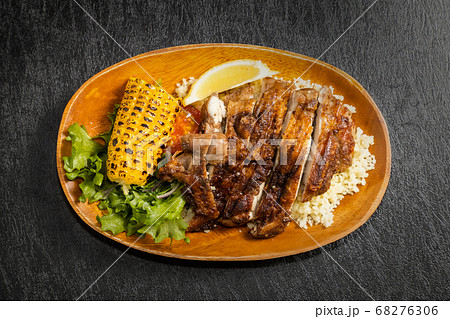 ジャマイカ料理 ジャークチキン Jamaican Food Jerk Chicken の写真素材