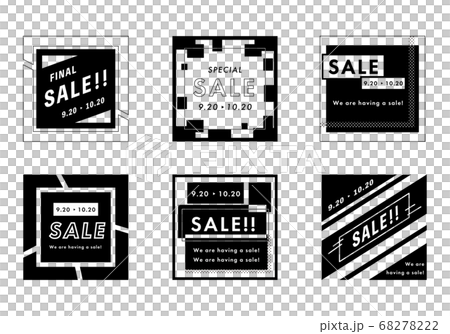 見出しやタイトルのフレームのセット 枠 装飾 飾り おしゃれ 広告のイラスト素材 6722