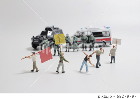 a figure police with the anti government conflicts 68279797