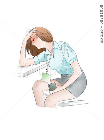 頭を抱えてぐったりしている女性 68281008