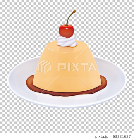 Smooth pudding and caramel (fresh cream and cherries) are beautiful even when printed 68281627