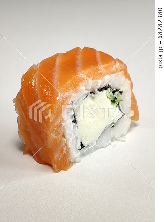 Beautiful Philadelphia Sushi Roll on white background 68282380