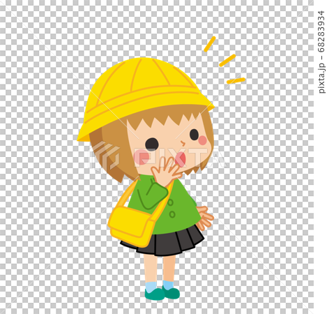一個可愛的幼兒園女孩突然注意到某事-插圖素材 [68283934] - PIXTA圖庫