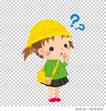 可愛的幼兒園女孩思考 可愛的幼兒園女孩思考 68283943