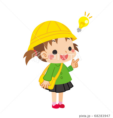 アイデアを閃いた可愛い幼稚園児の女の子のイラスト素材 6947 アイデアを閃いた可愛い幼稚園児の女の子のイラスト素材 6947