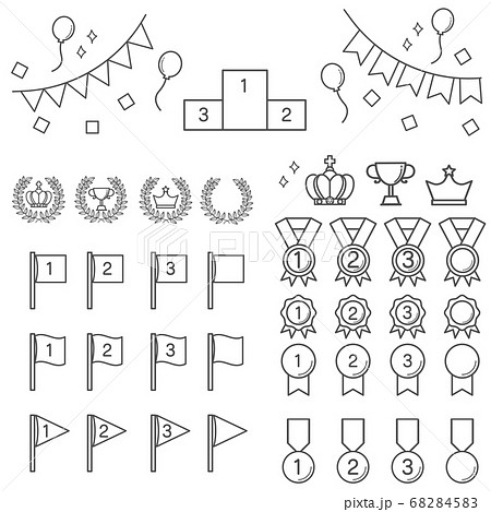 ランキングセット モノクロのイラスト素材 68284583 Pixta