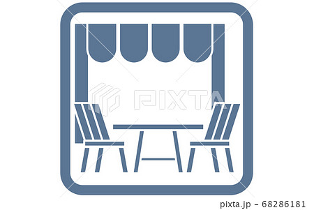 外食時に外席を使うように勧めるアイコンのイラスト素材
