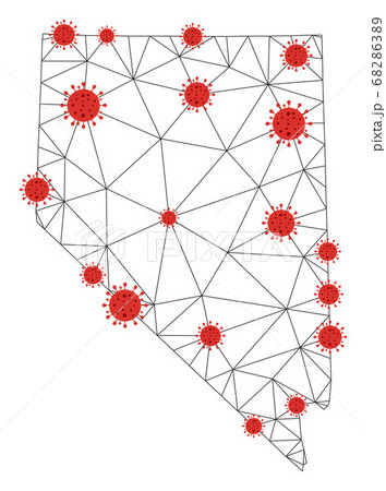 Polygonal Network Mesh Vector Nevada State Map with Coronavirus 68286389