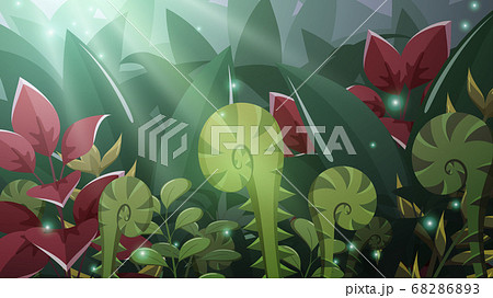 妖精のいそうな幻想的なジャングルの風景イラスト 16 9のイラスト素材 6863