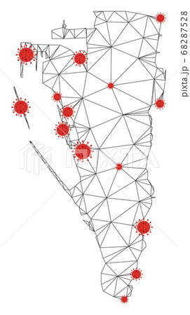 Polygonal Network Mesh Vector Gibraltar Map with Coronavirus Polygonal Network Mesh Vector Gibraltar Map with Coronavirus 68287528