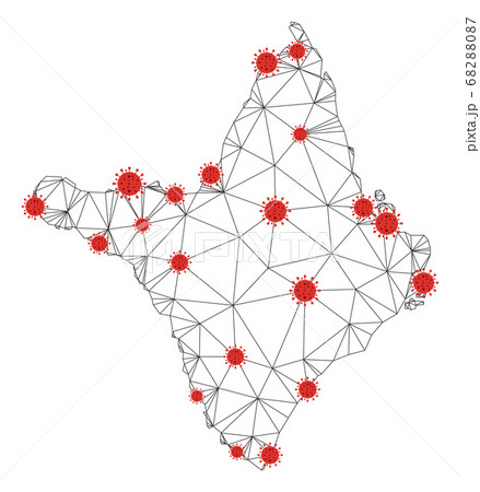 Polygonal 2D Mesh Vector Amapa State Map with Coronavirus Polygonal 2D Mesh Vector Amapa State Map with Coronavirus 68288087