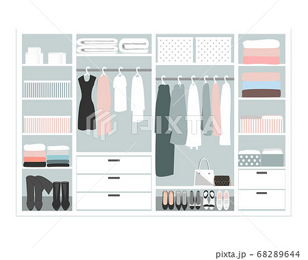 Wardrobe Storage System In A Modern Style のイラスト素材 6644