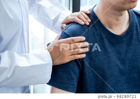 Physical therapy is doing shoulder and elbow therapy for patients in the hospital Physical therapy is doing shoulder and elbow therapy for patients in the hospital 68289721