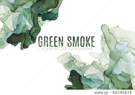 Green shades alcohol wet ink background, hand draw 68290839