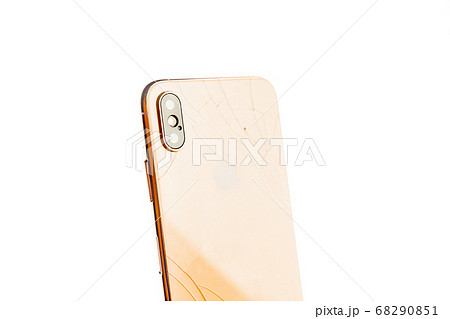 Broken phone isolated on the white background. 68290851