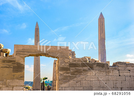 Obelisks in ancient Karnak Temple at sunrise Obelisks in ancient Karnak Temple at sunrise 68291056