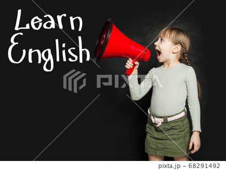 Child learning English language and screaming 68291492