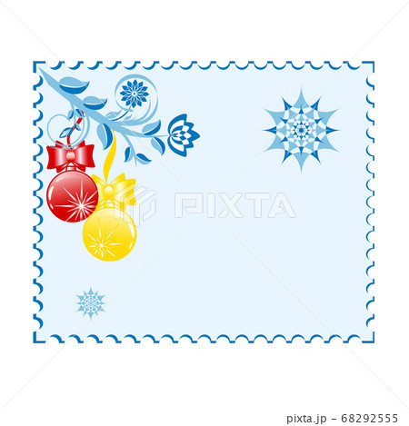 Vector illustration of a Christmas postcard 68292555