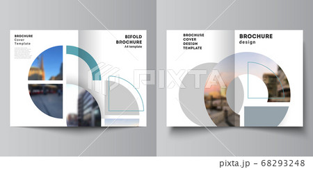 Vector layout of two A4 cover mockups design template for bifold brochure, flyer, cover design, book, brochure cover. Background with abstract circle round banners. Corporate business concept template Vector layout of two A4 cover mockups design template for bifold brochure, flyer, cover design, book, brochure cover. Background with abstract circle round banners. Corporate business concept template 68293248