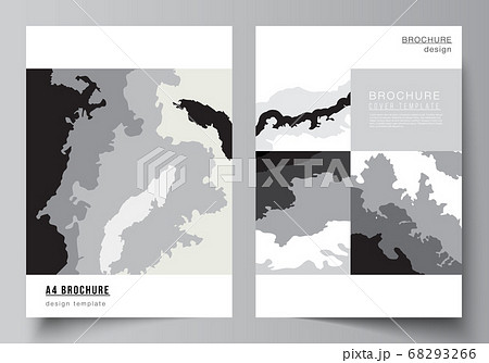Vector layout of A4 cover mockups design template for brochure, flyer layout, booklet, cover design, book design, brochure cover. Landscape background decoration, halftone pattern grunge texture. 68293266