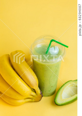 green cocktail from bananas and avocado green cocktail from bananas and avocado 68294087
