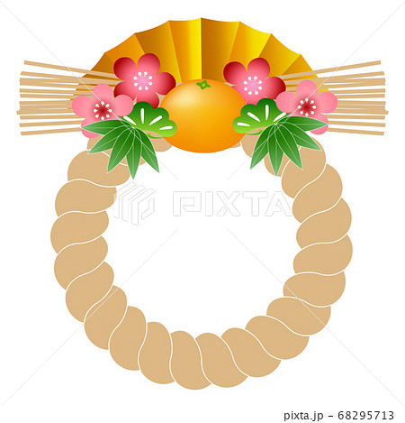 しめ縄 年賀状 縁起物 アイコンのイラスト素材