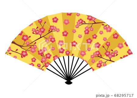 扇子 年賀状 金 アイコンのイラスト素材