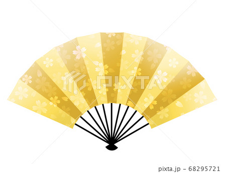 扇子 年賀状 金 アイコンのイラスト素材