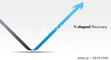 上昇する立体的なリボンの矢印 68295960