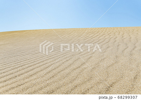 鳥取県鳥取市 青空と鳥取砂丘の写真素材