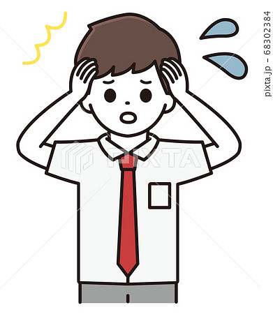 男子学生 困惑 イラスト 68302384