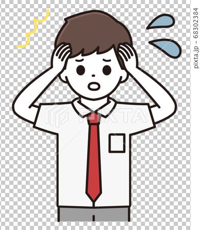 男子学生 困惑 イラスト 68302384