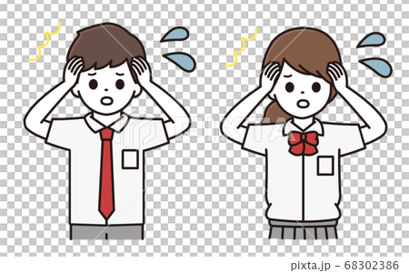 男子学生 女子学生 困惑 イラスト 男子学生 女子学生 困惑 イラスト 68302386