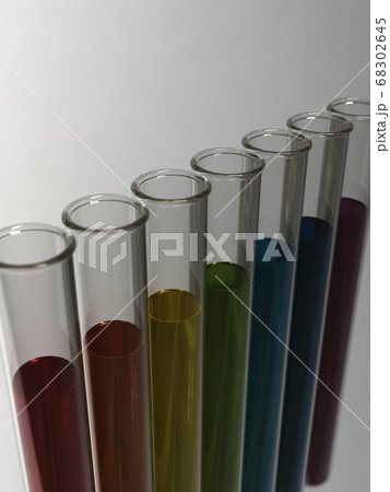 試験管にカラフルな液体が入った科学イメージ 3DCGイラストデザイン 試験管にカラフルな液体が入った科学イメージ 3DCGイラストデザイン 68302645