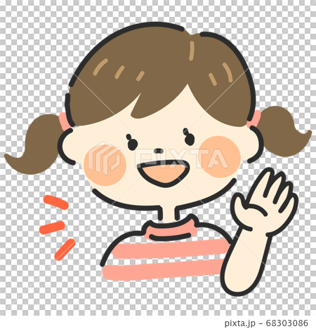 手を振る女の子 68303086