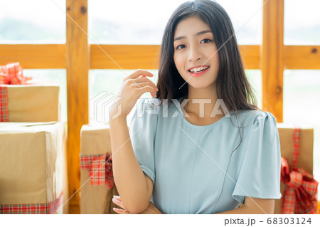 woman on the birthday party woman on the birthday party 68303124