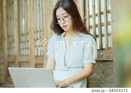 the woman is working the woman is working 68303373