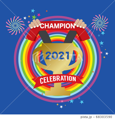 2021 Year Celebration Logo on Blue Blackground Vector Illustration 2021 Year Celebration Logo on Blue Blackground Vector Illustration 68303590